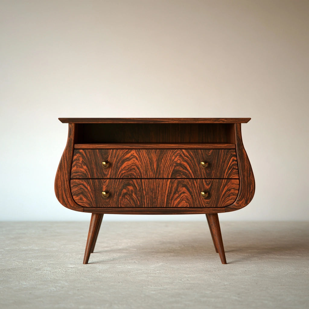Nachtkastje van hout, kleur bruin