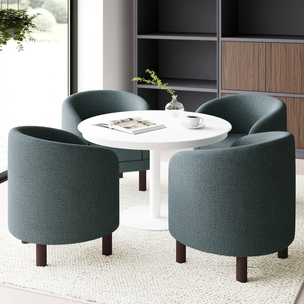 Eetkamerset met tafel en stoelen, kleur wit