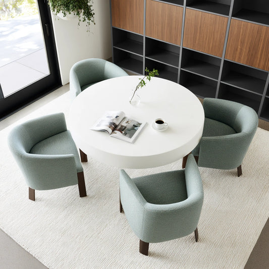 Eetkamerset met tafel en stoelen, kleur wit
